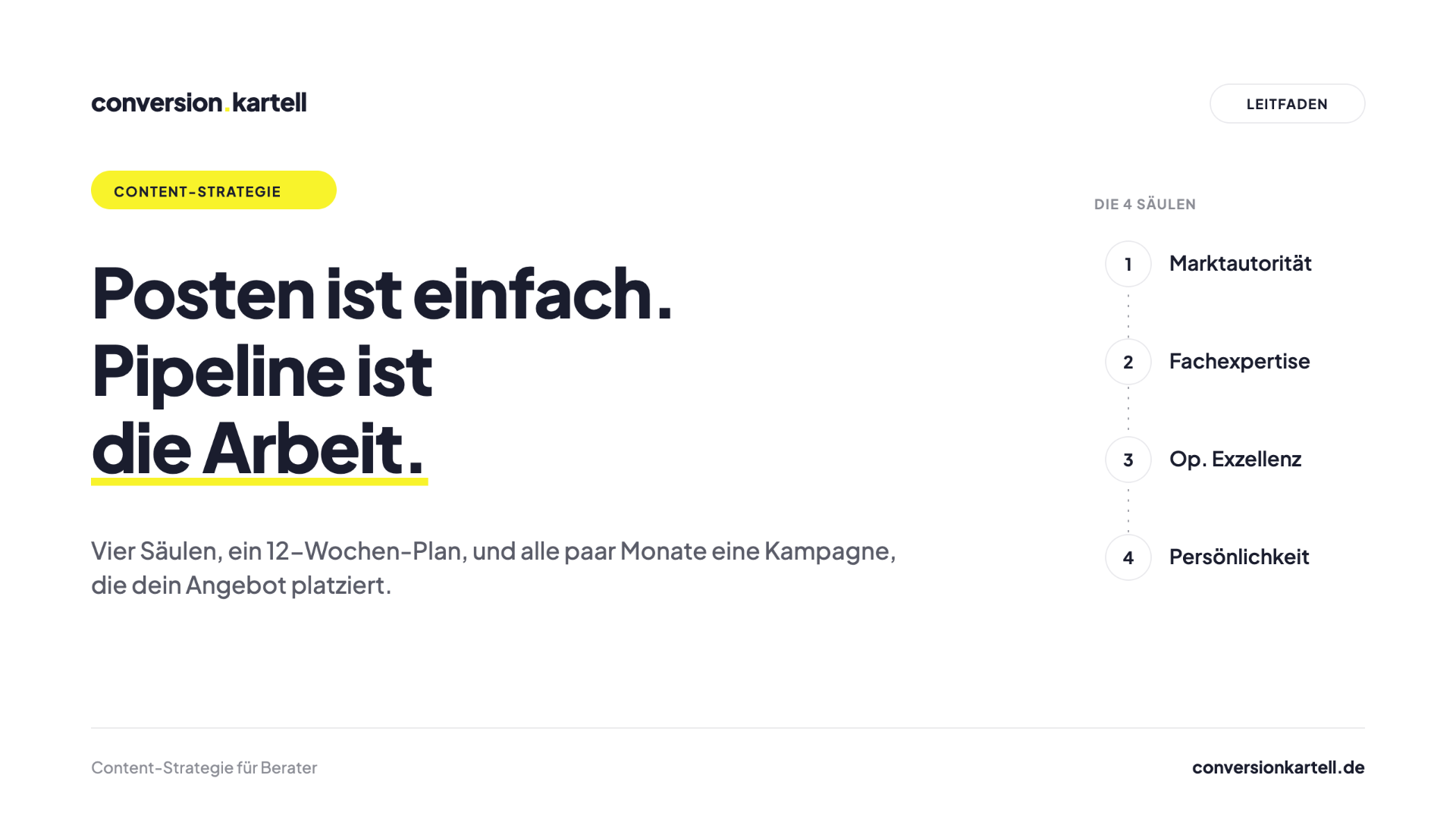 LinkedIn Content Strategie Berater: die vier Content-Säulen und der 12-Wochen-Plan im Überblick