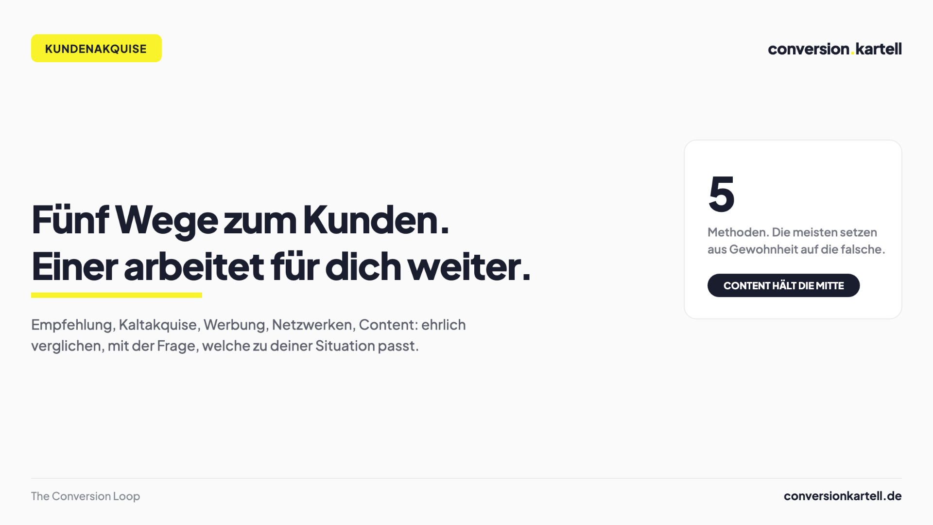 Kundenakquise: die Methoden im Vergleich für B2B-Anbieter