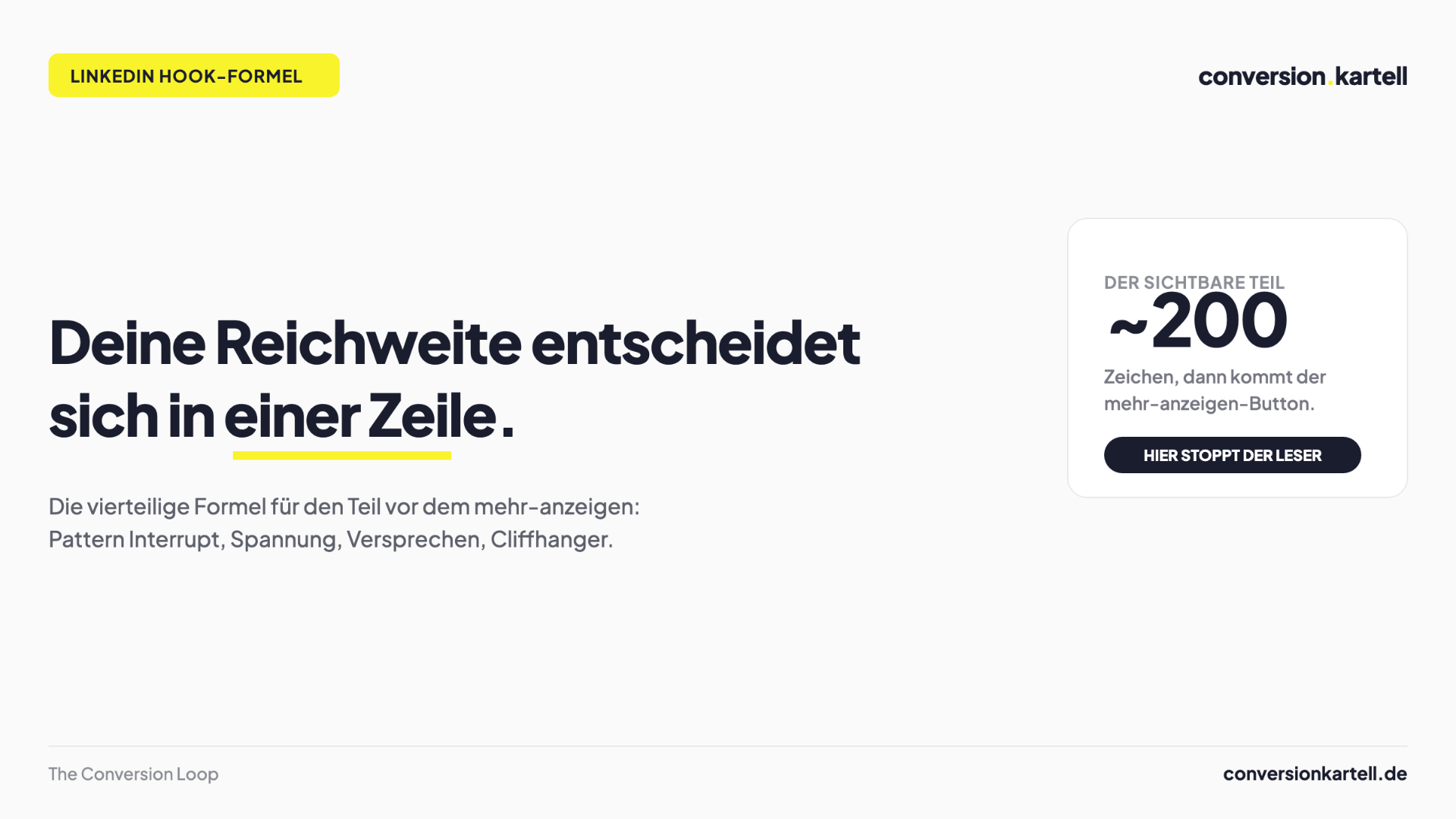 Die LinkedIn-Hook-Formel: die erste Zeile, die im Feed stoppt