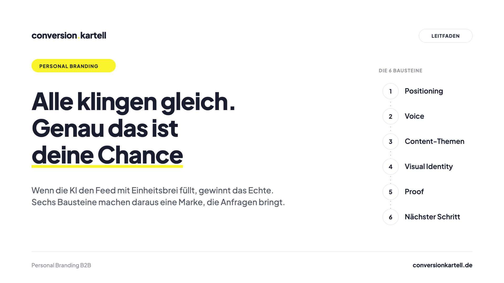 LinkedIn Personal Branding B2B: die sechs Bausteine einer starken Personal Brand im Überblick
